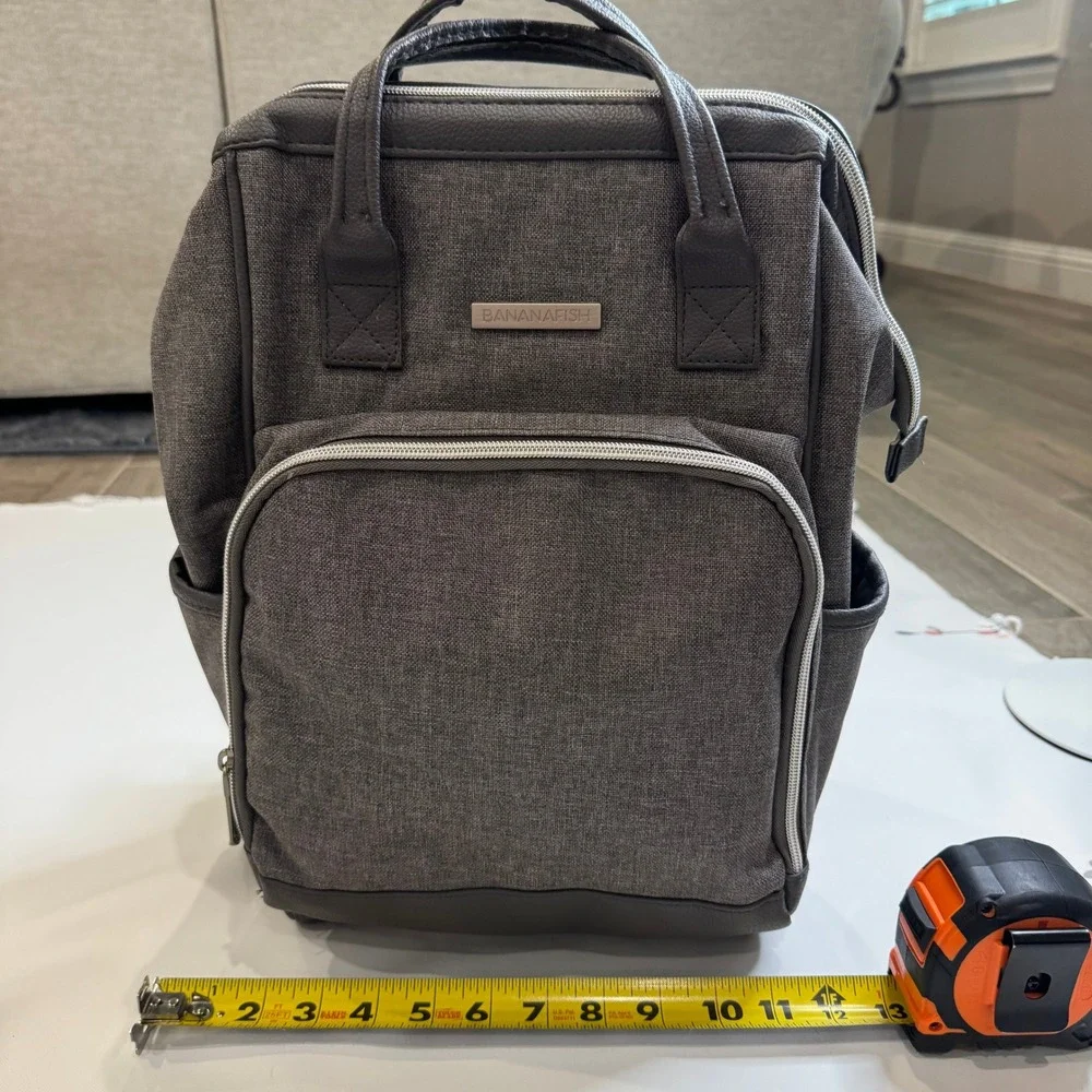 Bananafish Diaper Bag Backpack Women OS Grey‎ Good Wide Frame Multi Pocket